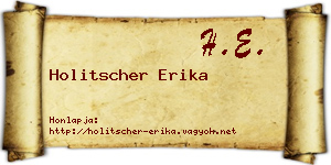 Holitscher Erika névjegykártya